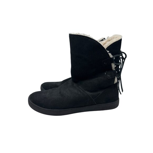 Koolaburra By Ugg Womens Shazi Short Boot Black Suede Leather Boots Size 10 - Picture 5 of 13